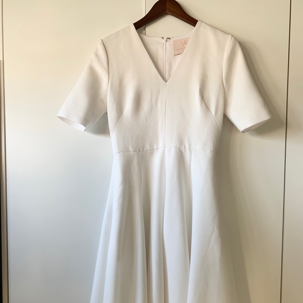GMG White V-Neck Knit sample dress